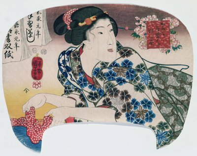 Girl Washing a Patterned Cloth by Utagawa Kuniyoshi